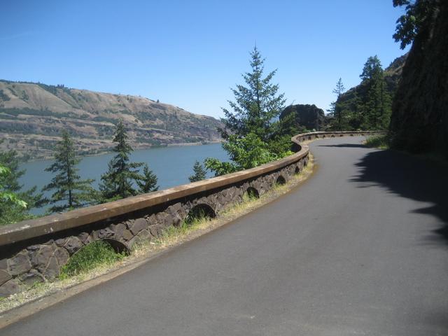 old highway stone wall