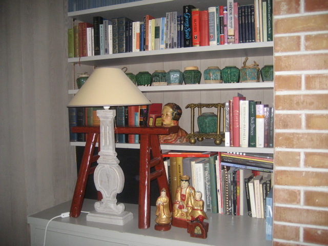 books and ginger jars