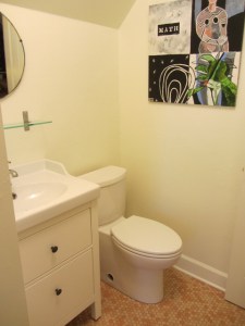 bathroom sink and toilet after