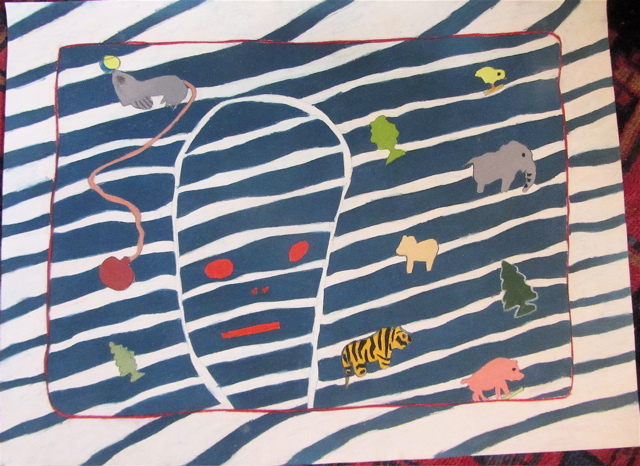 blue and white stripes