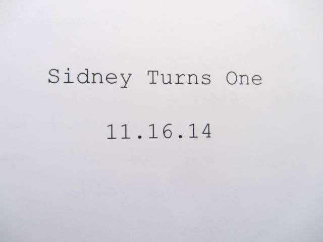 Sidney turns 1