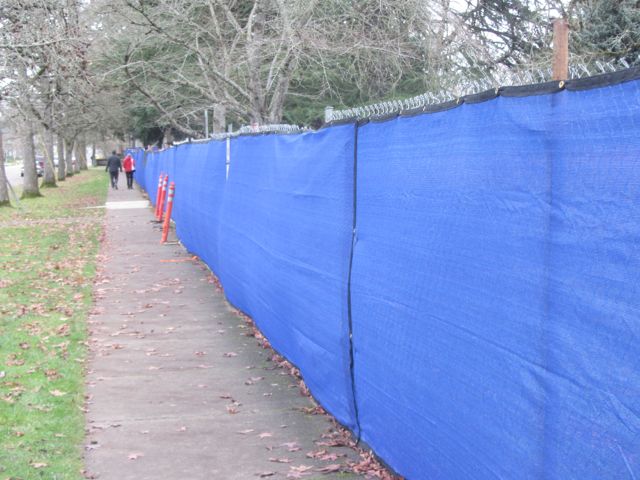 blue fence